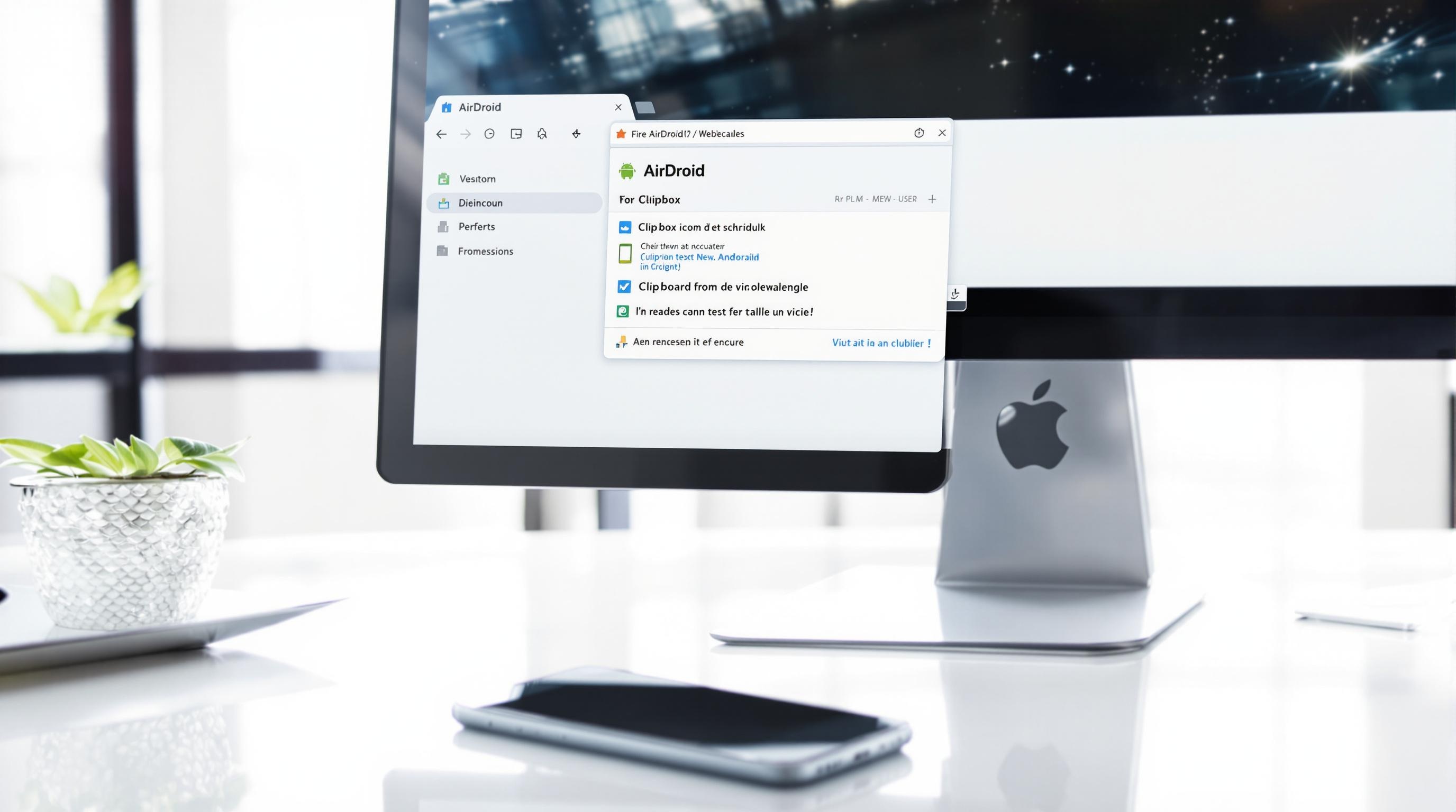 AirDroid Web clipboard synchronisation PC iPhone