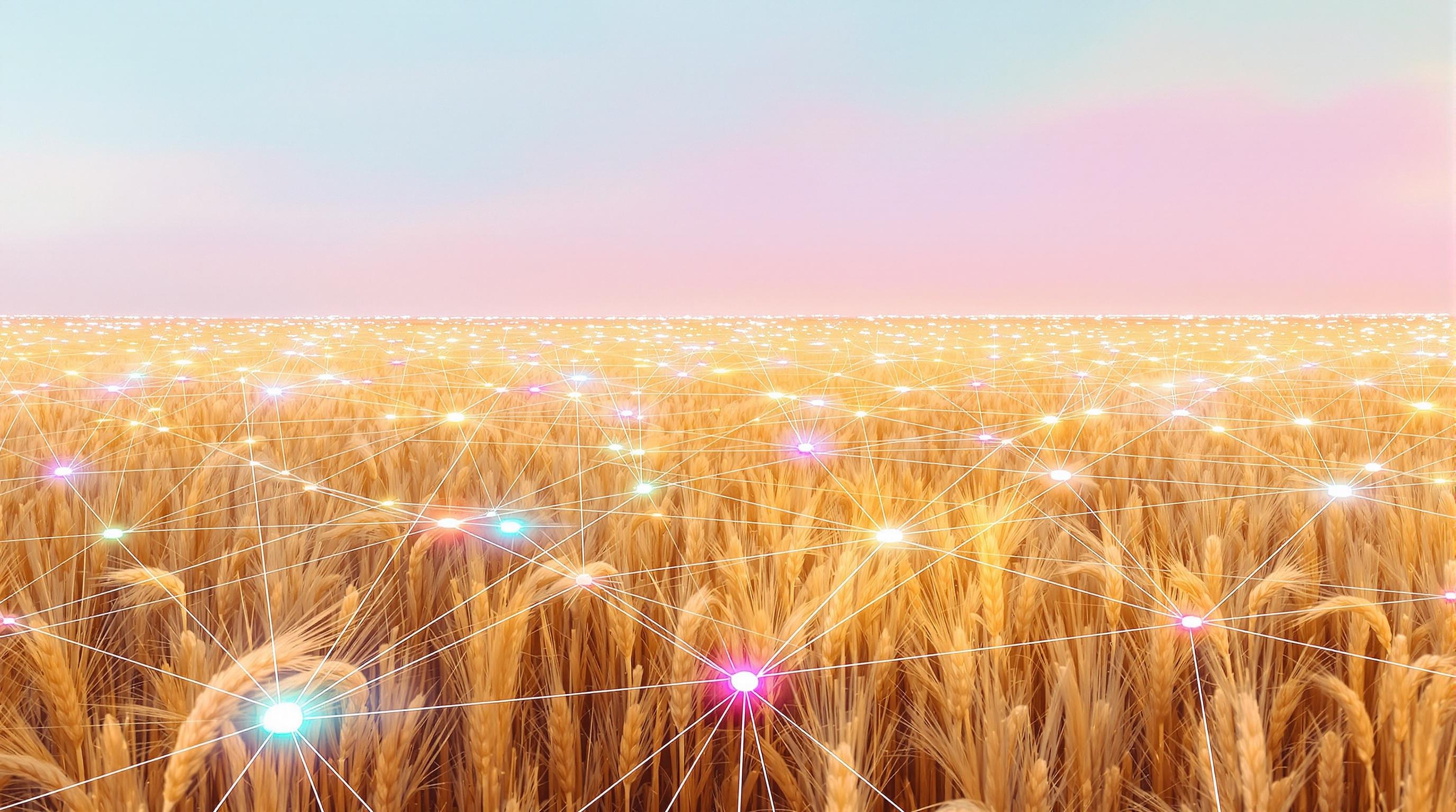 Champ agricole équipé de capteurs Sigfox pour une gestion de précision.