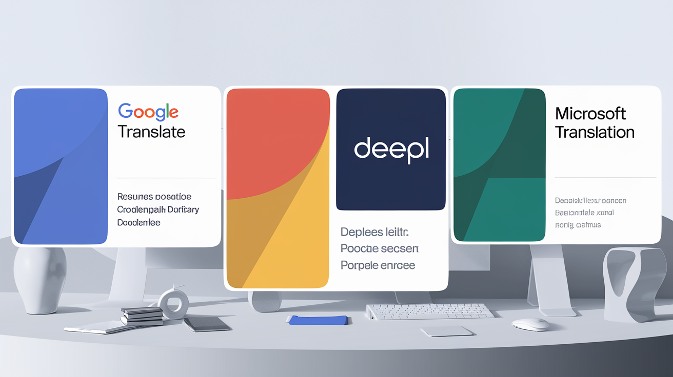 Comparatif visuel Google Traduction DeepL Microsoft Translator