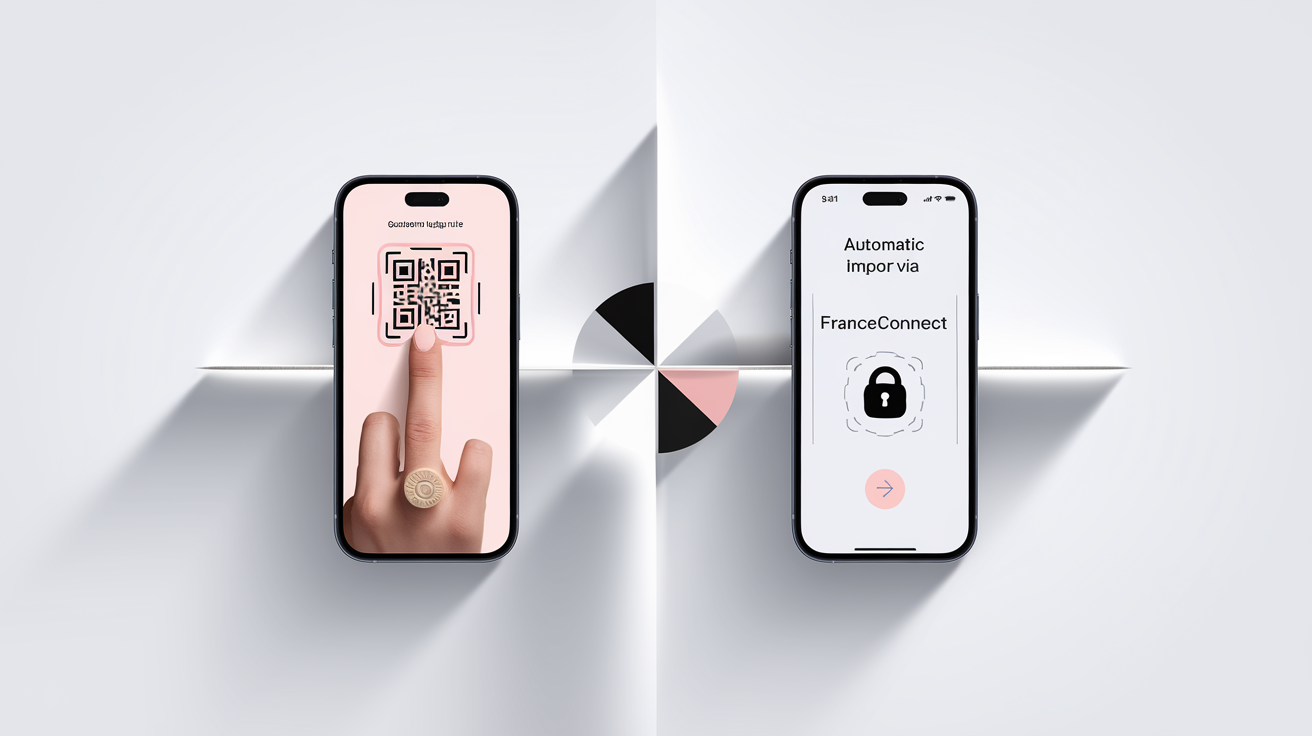 Comparatif UX scan manuel vs import FranceConnect TousAntiCovid