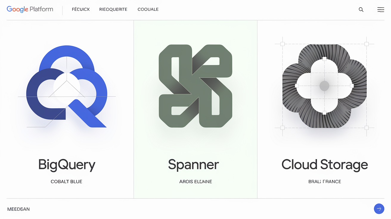 Comparatif visuel des palettes BigQuery, Spanner et Cloud Storage