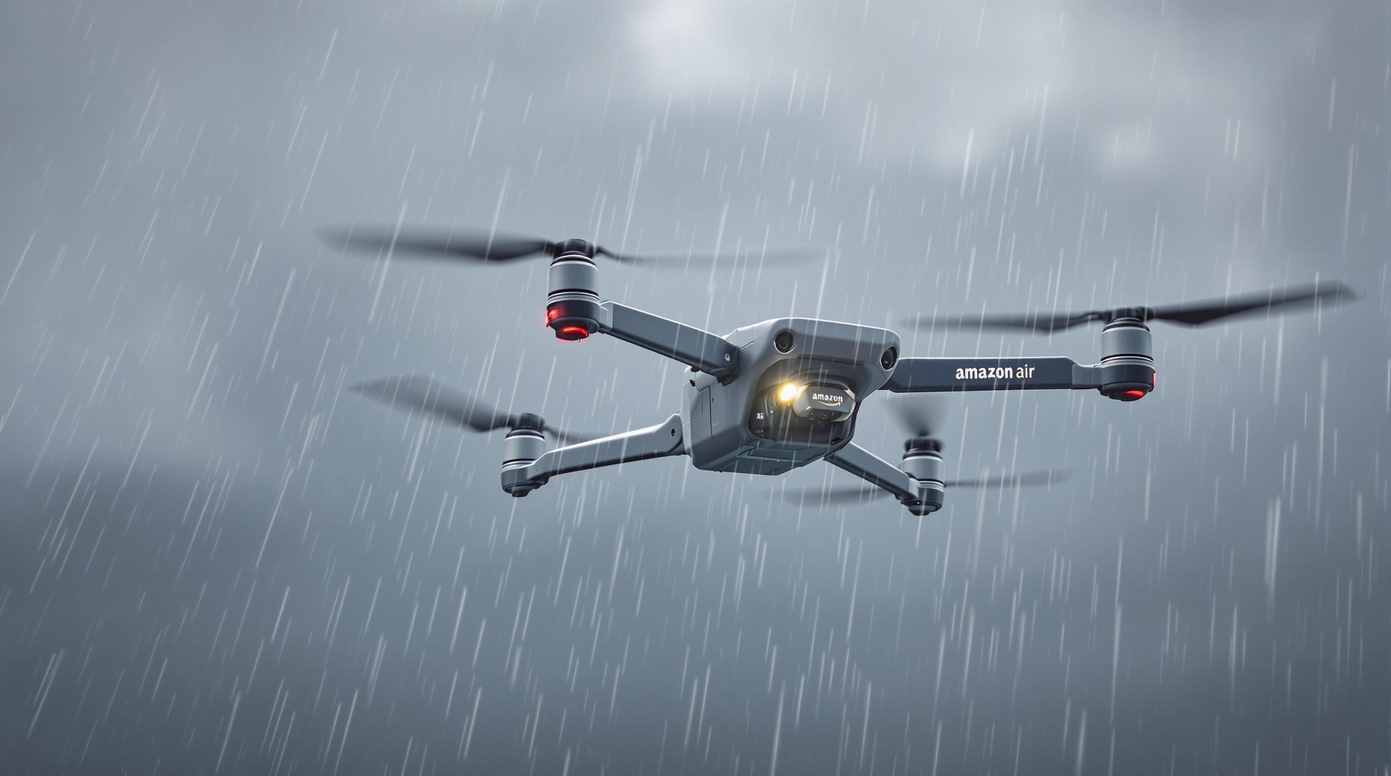 Drone Prime Air MK30 sous une pluie fine