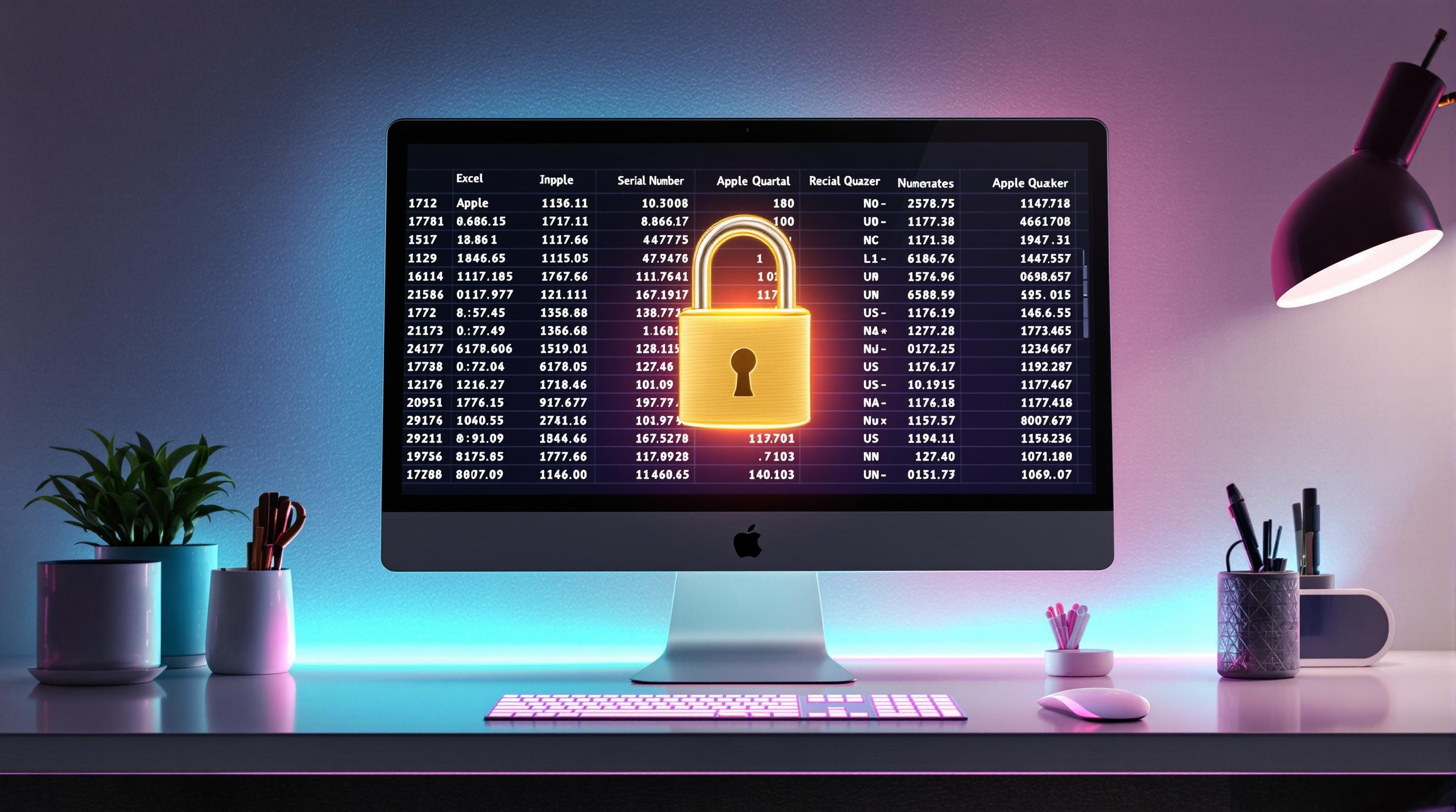Tableau Excel sécurisé avec numéros Apple