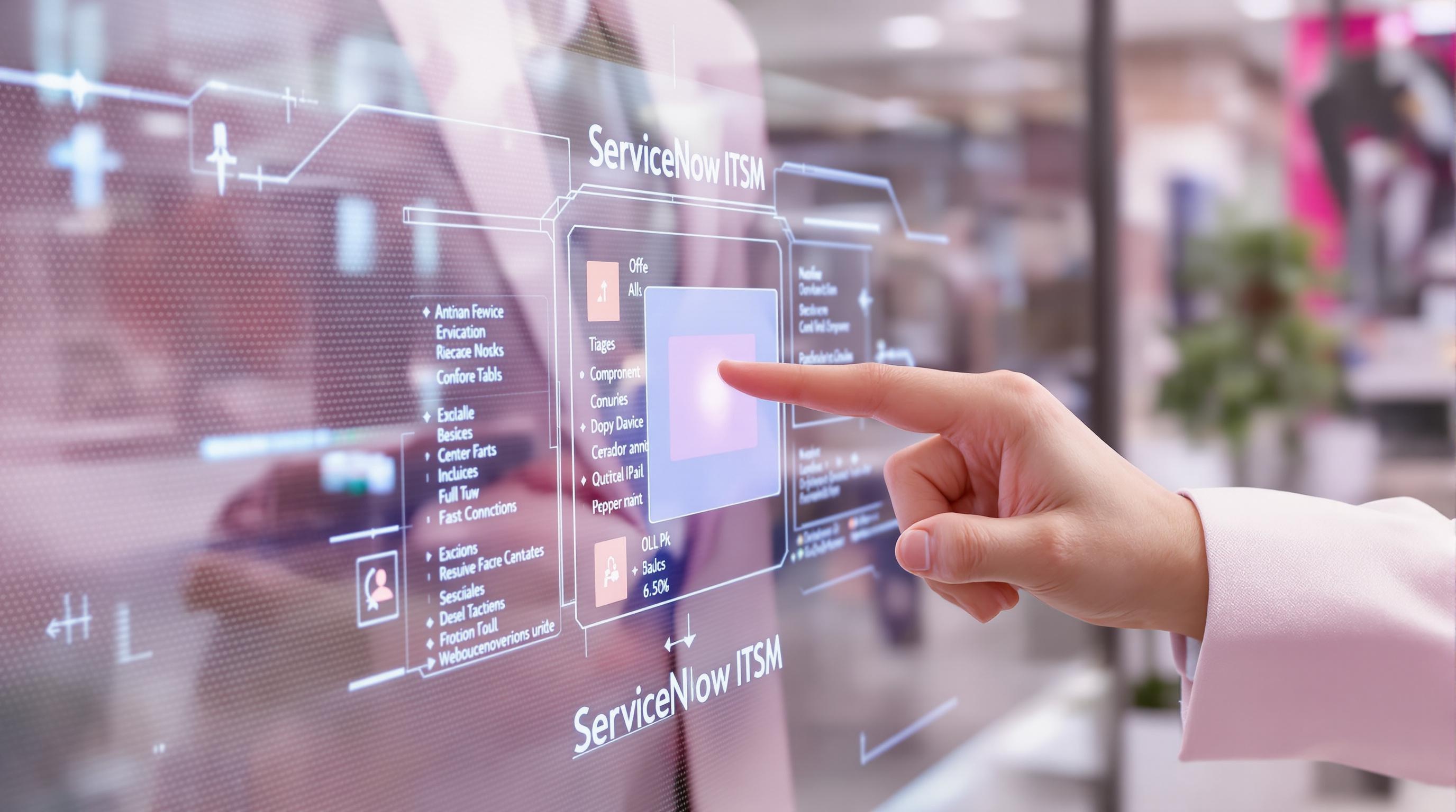 Employé utilisant ServiceNow sur pavé tactile