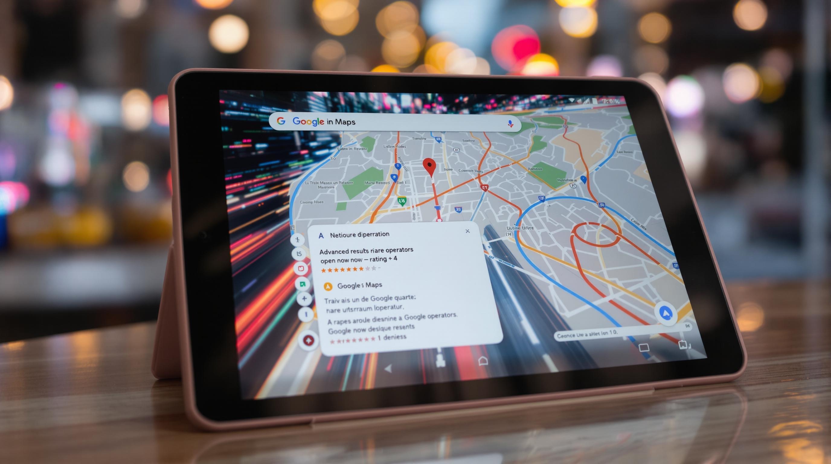 Recherche avancée Google Maps opérateurs inconnus et trafic code couleur rose quartz.