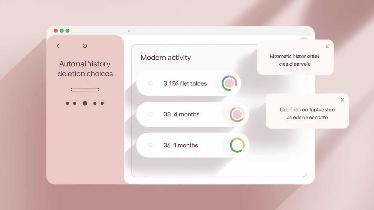 Interface Google Mon Activité, suppression automatique