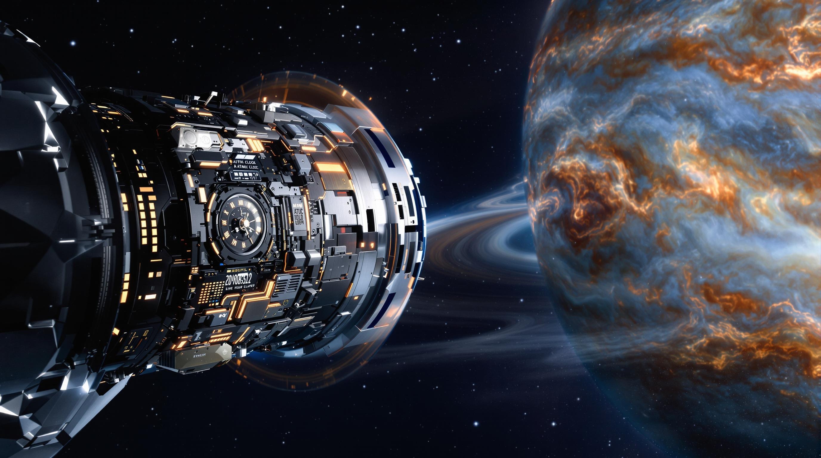 Horloge atomique embarquée sur un satellite en orbite autour de Jupiter