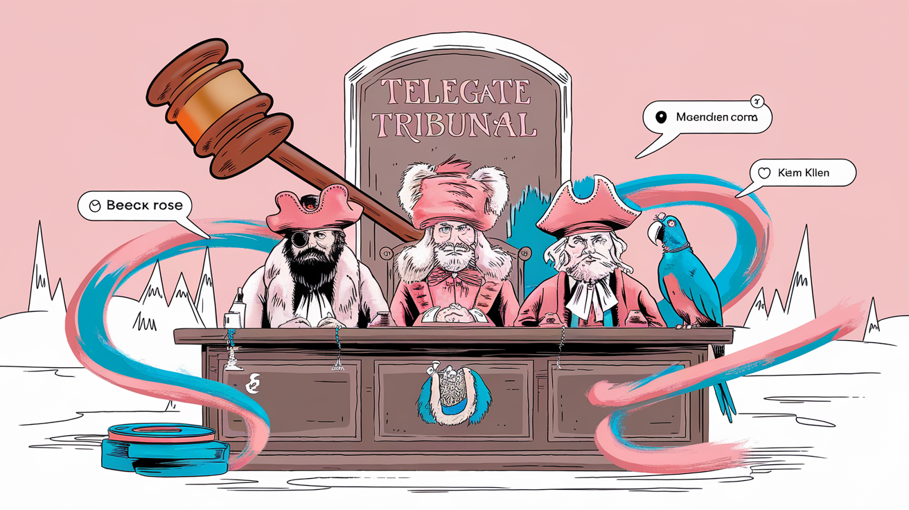 Telegram tribunal canal pirate Docteur Jivago rose quartz bleu Klein