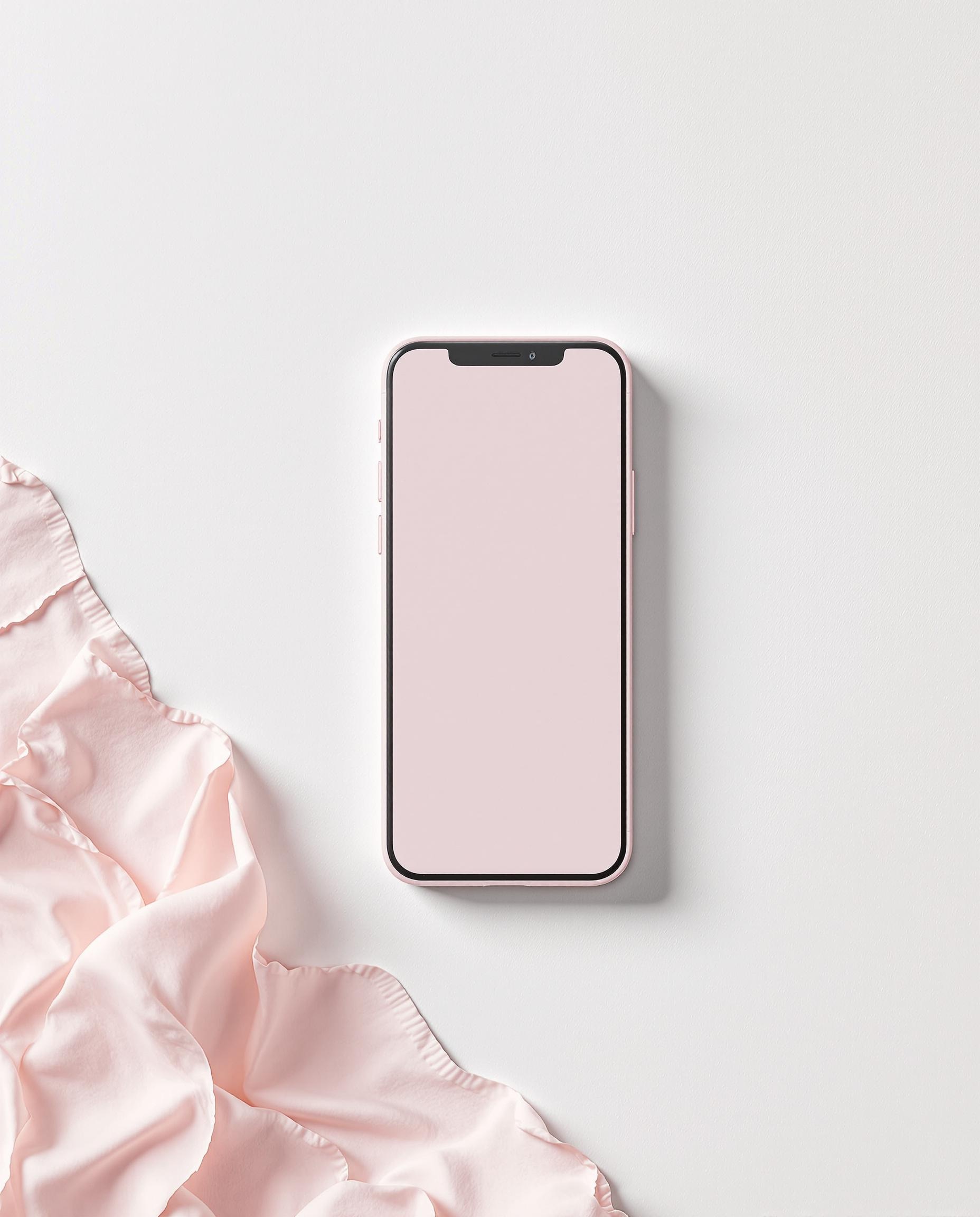iPhone sur une surface minimaliste.