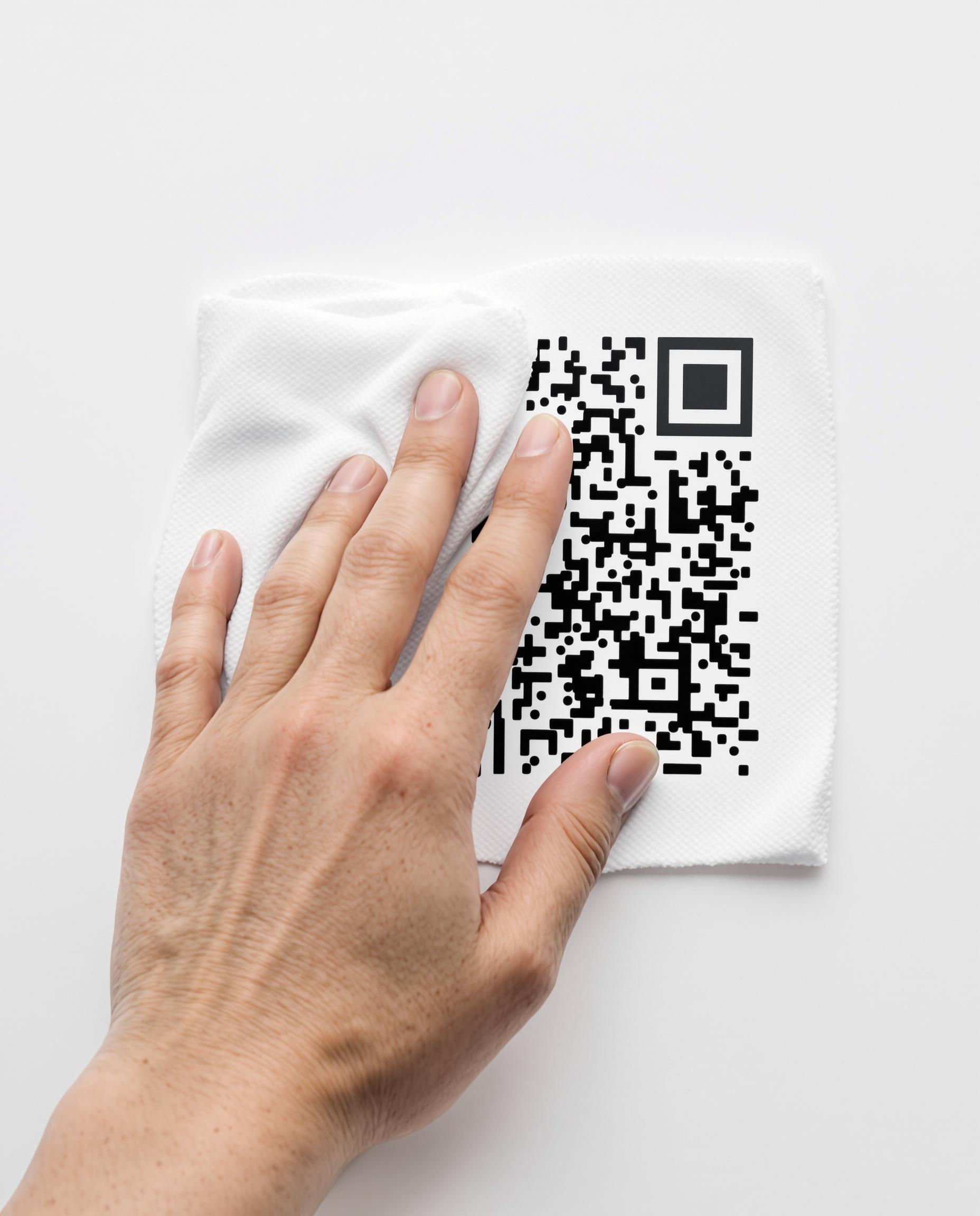 nettoyage optique QR Code papier microfibre symétrie kubrick