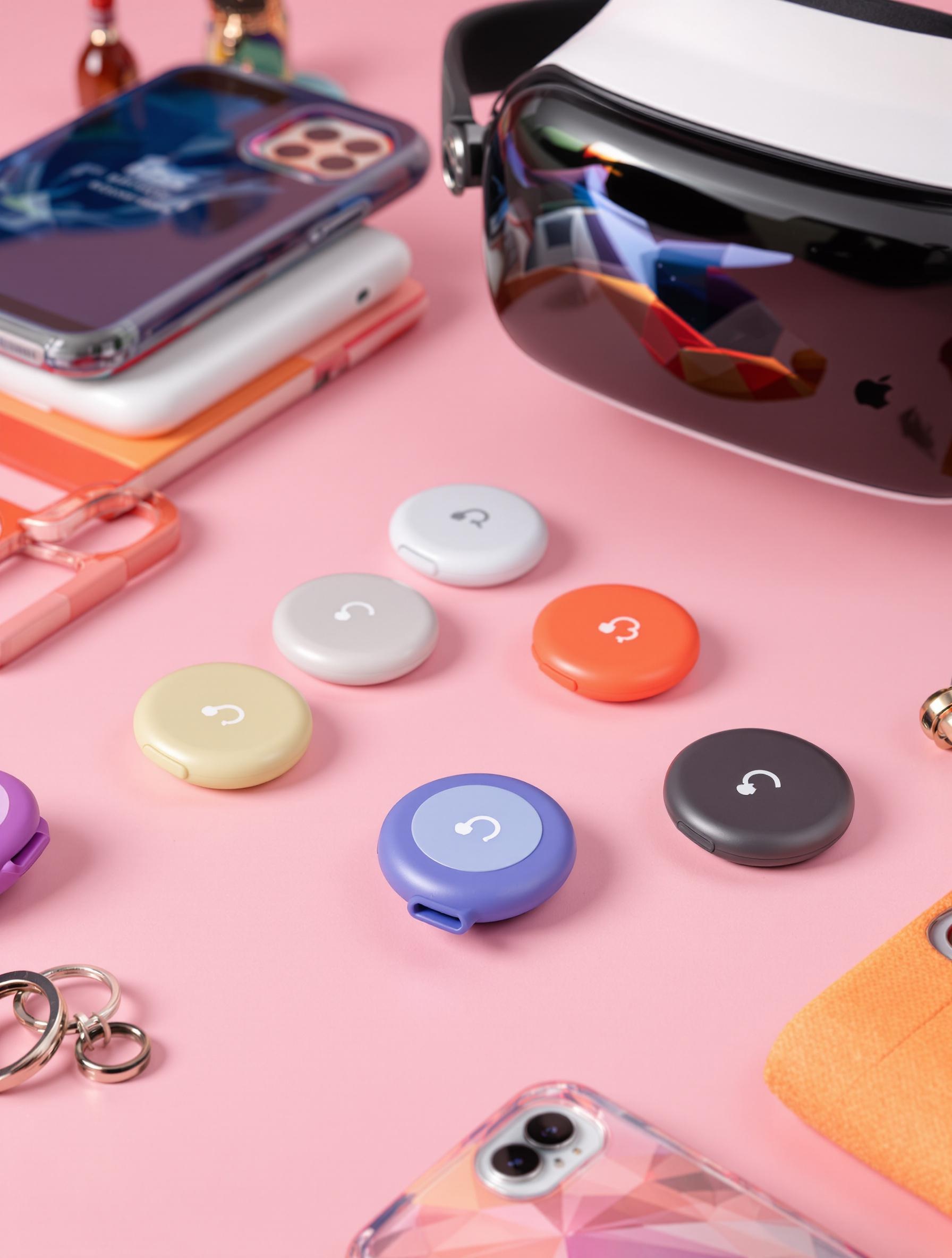 Pack AirTag 2 accessoires rose quartz Vision Pro