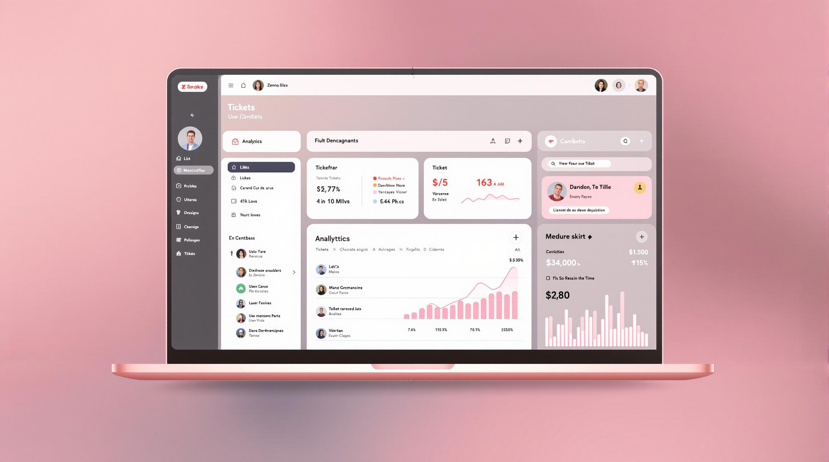 Interface Zendesk design quartz rose