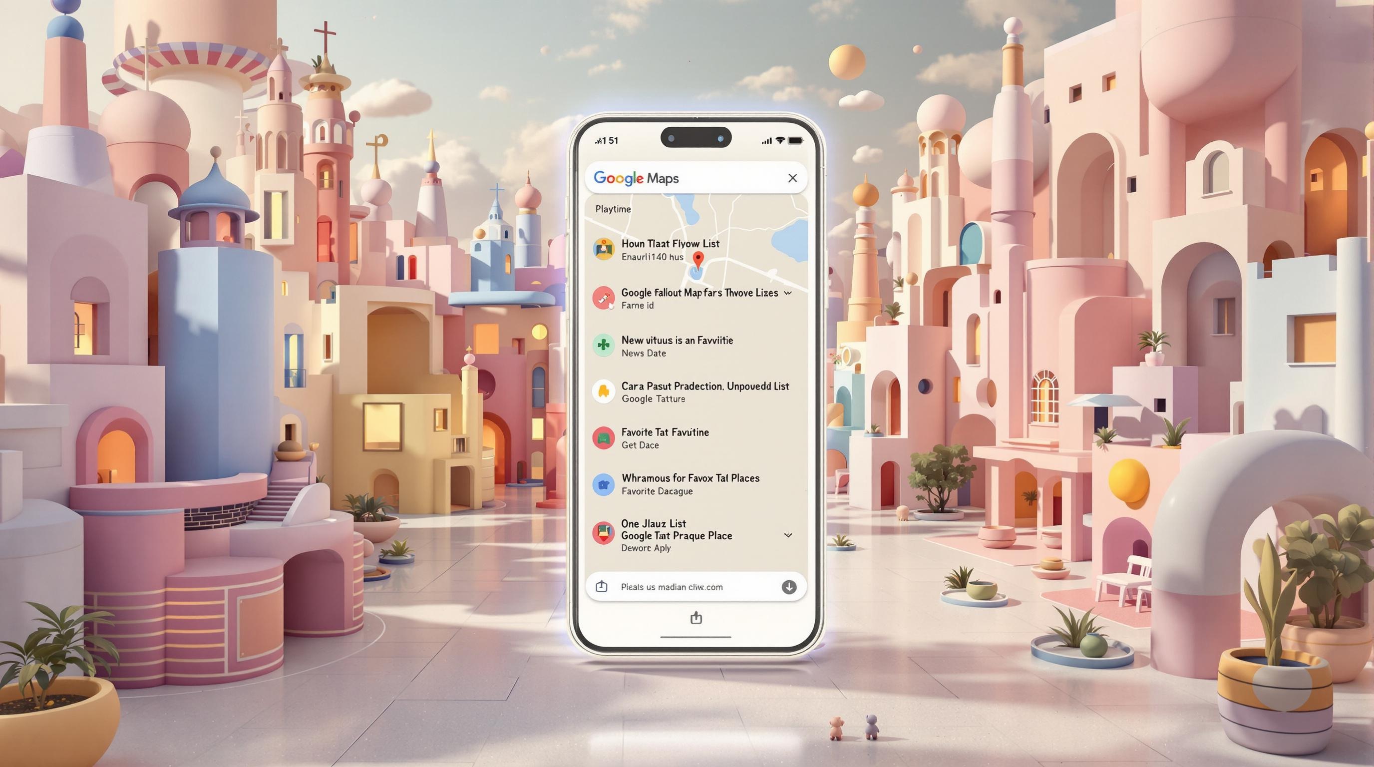 Google Maps interface listes thématiques Playtime