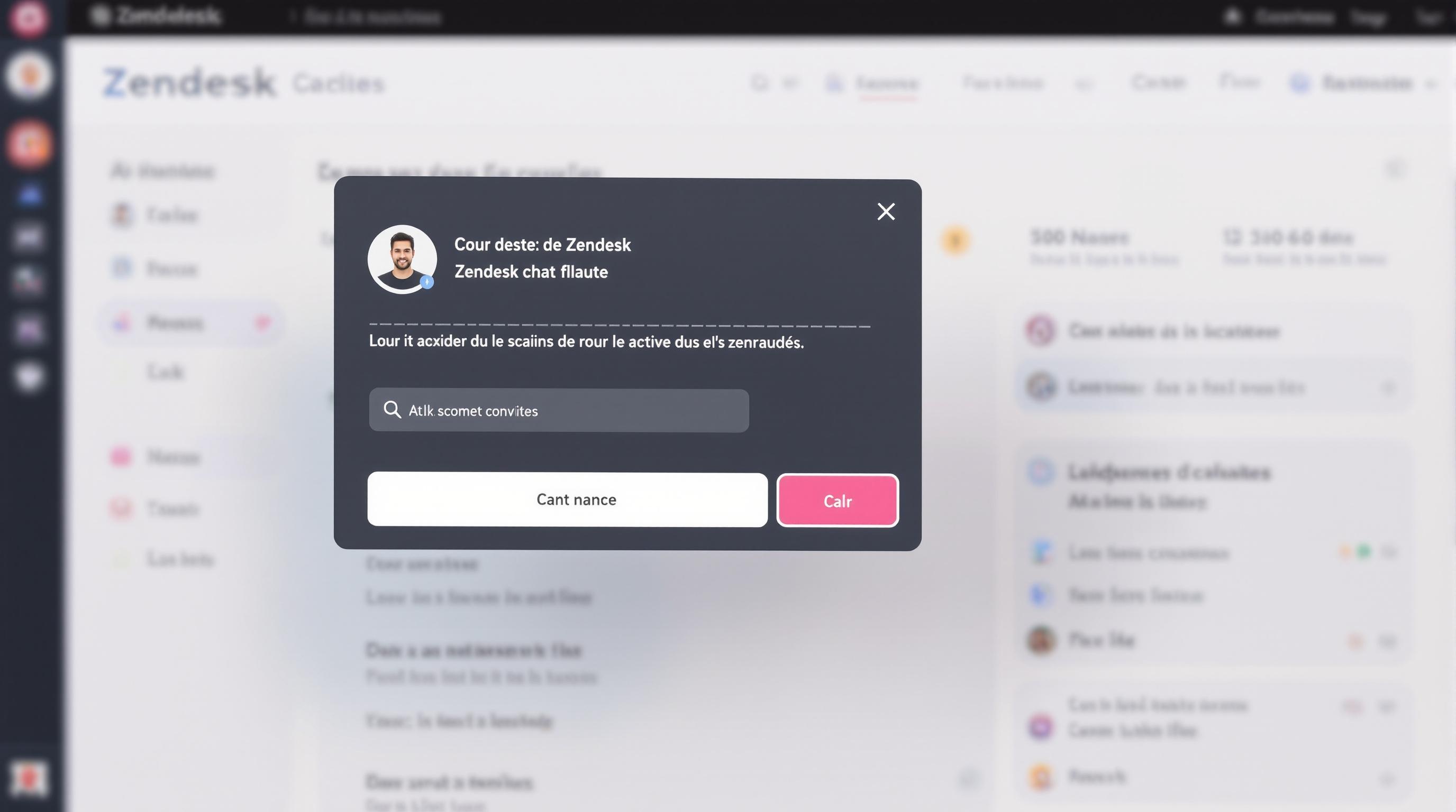 Widget flottant Zendesk Chat interface SaaS